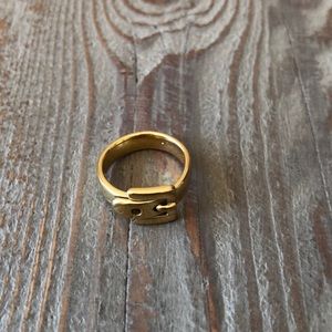 Michael Kors gold buckle ring